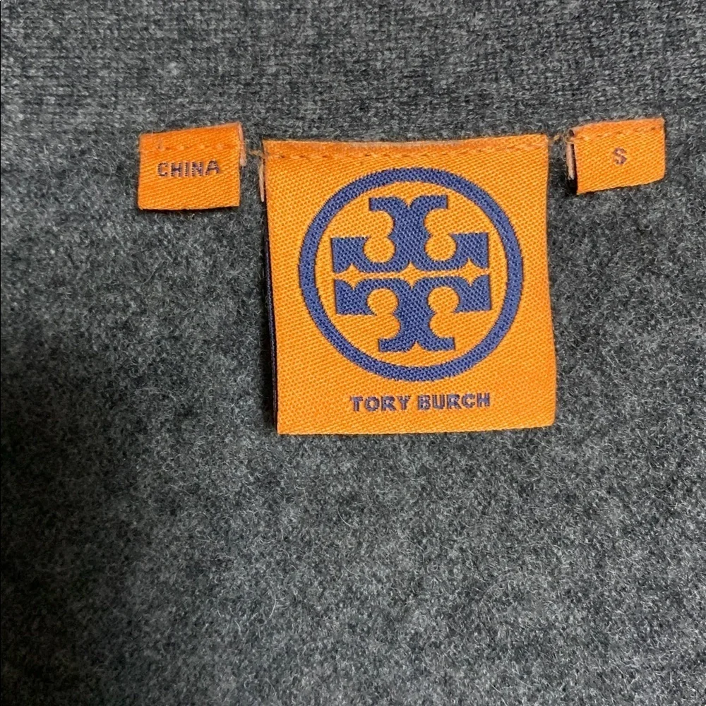 Vintage Y2K Tory Burch Cashmere Grey Small Button Down Cardigan Boxy Luxury